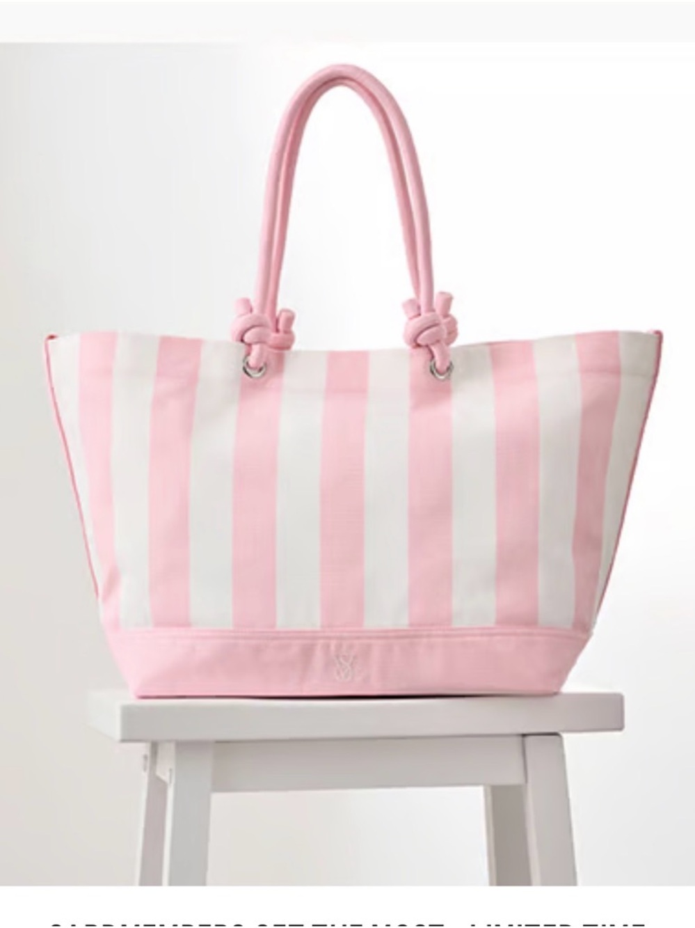 Victoria's Secret Pink & White Striped Tote NWT